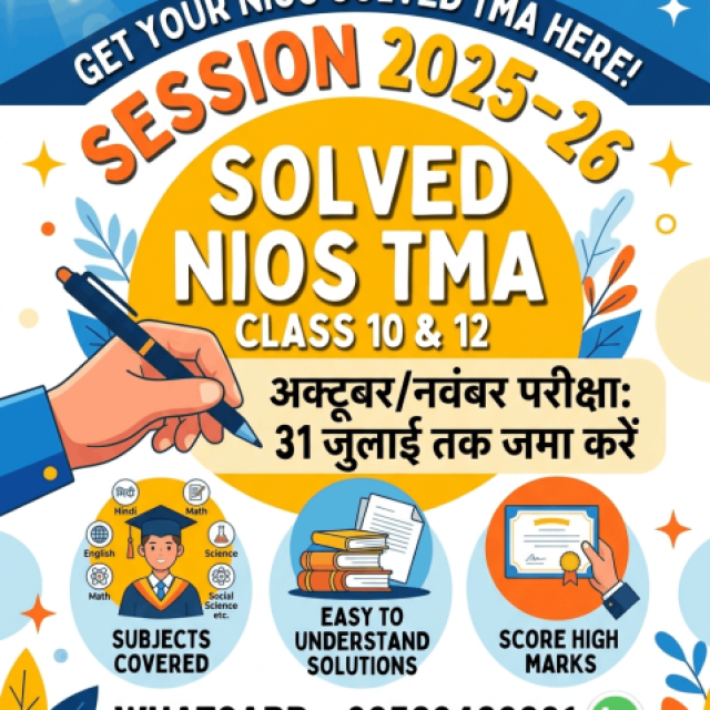 nios tutor marked assignment solved class 10 all subject