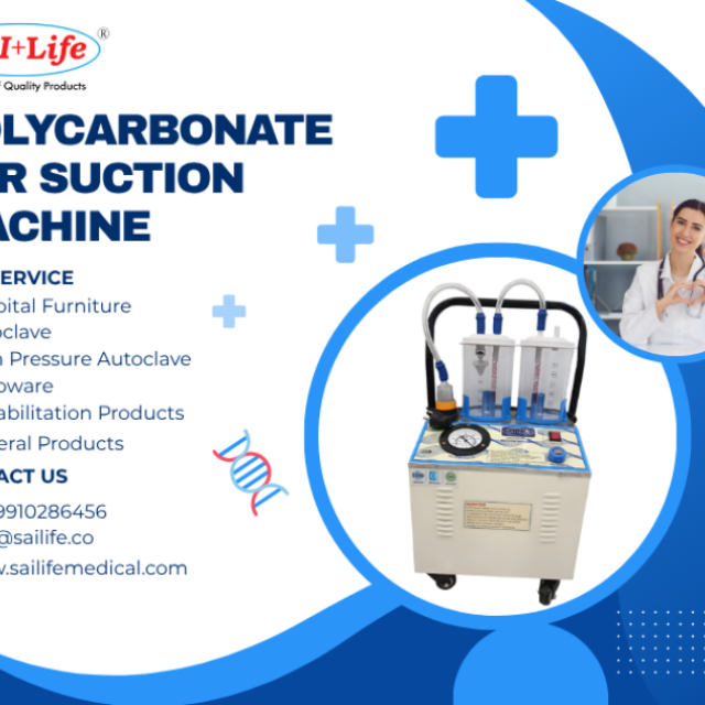Polycarbonate Jar Suction Machine - Durable Medical Suction Equipment | Sai Life Medical