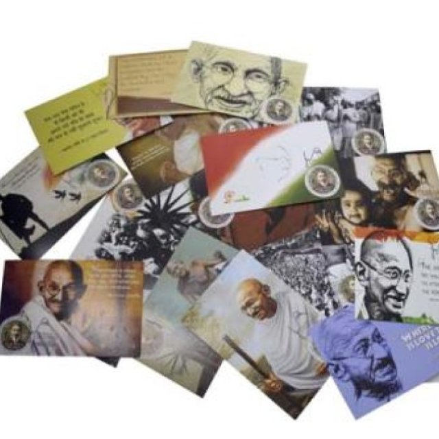 Buy Mahatma Gandhi Cancellation Mark 100 Postcards Set Online