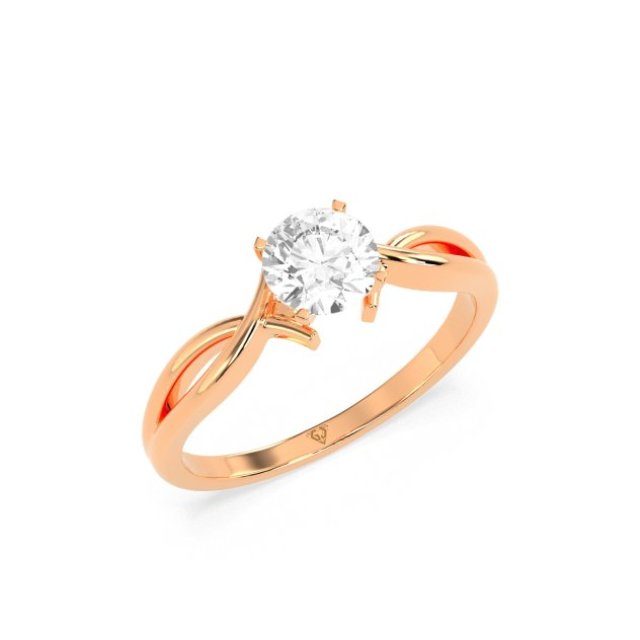 0.73 Ct Unique Solitaire Engagement Ring