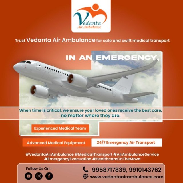 Select Air Ambulance from Kolkata with Superb Medical Care by Vedanta