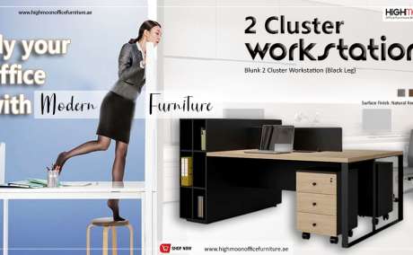 Office Workstation Desk - 2 Cluster Workstation - Highmoon Office Furniture Dubai