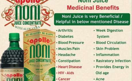 HEALTH BENEFITS  OF APOLLO NONI JUICE