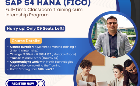 Registration Now Open for SAP S4 HANA FICO Classroom Training + Internship!