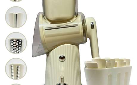 Stainless Steel Rotary Cheese Grater 5 in 1