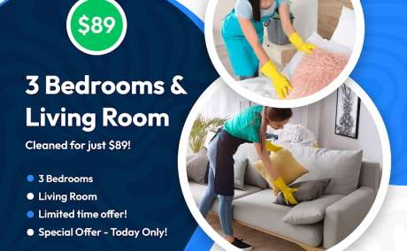 🎉 One-Day Only Cleaning Special: 3 Bedrooms & Living Room for Just $89! 🎉