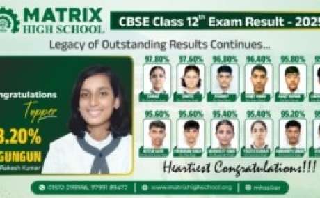 Matrix High School CBSE 12th Result 2025 | Toppers' Names