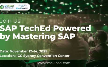 Join Mckinsol at Mastering SAP 2025 | 12 - 14 November in Sydney