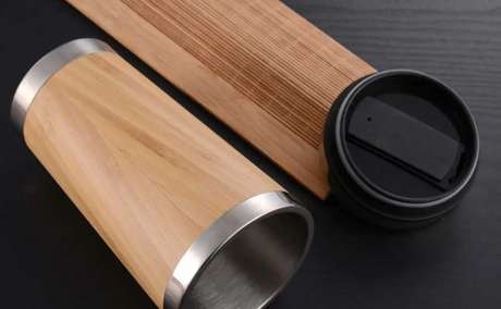Bamboo Mugs With Flip Lid