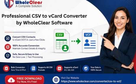 Professional CSV to vCard Converter by WholeClear Software