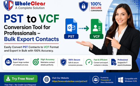 PST to VCF Conversion Tool for Professionals - Bulk Export Contacts