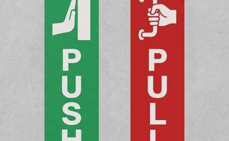 Push Pull Stickers Online for Shops & Cafes